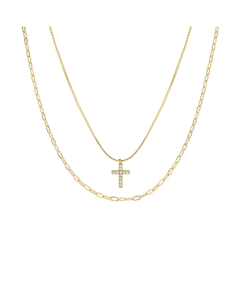 Bearfruit Jewelry 18K Gold Plated Sterling Silver Minimal Grace Necklace Set Holiday Gift Idea