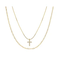 Bearfruit Jewelry 18K Gold Plated Sterling Silver Minimal Grace Necklace Set Holiday Gift Idea