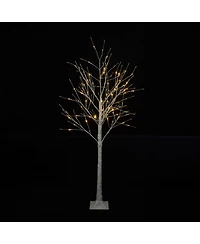 sumyeg Set of Lighted Birch Tree with Warm White Lights Christmas Tree for Decoration