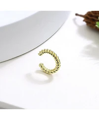 Spero London Twisted Sterling Silver Ear Cuff No Piercing