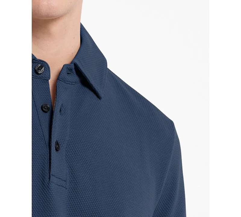 Michael Kors Men's Short Sleeve Bubble Knit Polo Shirt