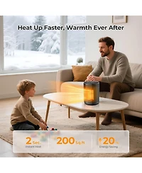 Cowsar Small Space Heaters for Indoor Use, Mini Portable Electric Heaters with Thermostat & Remote, Safe and Quiet Ceramic Heater,Timer,Desk Heater
