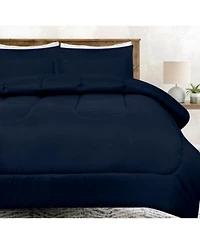 Chanasya Premium Solid Navy Comforter Set X2013 Soft Dark Blue Microfiber Bedding X2013 3 Piece Set With 1 Comforter 2 Pillow Shams King
