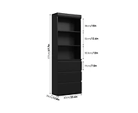 gaomon Bookcase with Drawers 70.27 Inches Tall Bookshelf Farmhouse Bookcases Wooden Deep Bookshelves Storage Cabinet Organizer