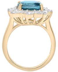 Macy's London Blue Topaz (5-7/8 ct. t.w.) and White Sapphire (1-1/3 ct. t.w.) Ring in 14k Yellow Gold