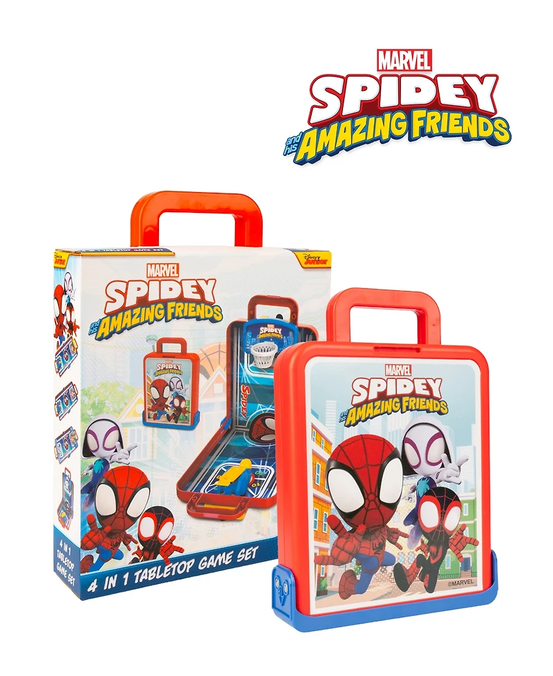 World Tech Toys Spidey And His Amazing Friends 4 in 1 Tabletop Game Suitcase Playset