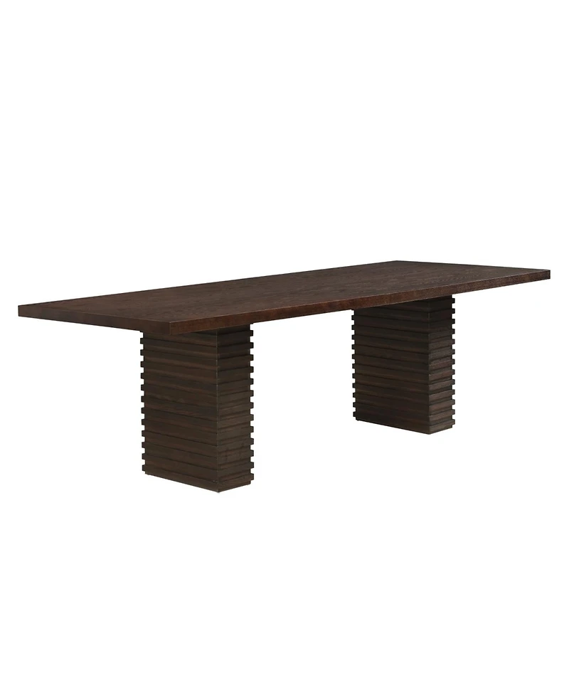Streamdale Furniture Espresso Industrial Dining Table (Seats 6-10)