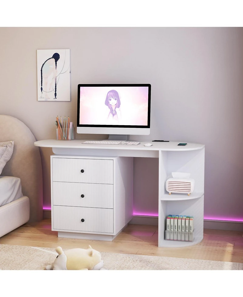 Streamdale Furniture Streamdale Modern Expandable Home Office Desk with Storage & Hutch