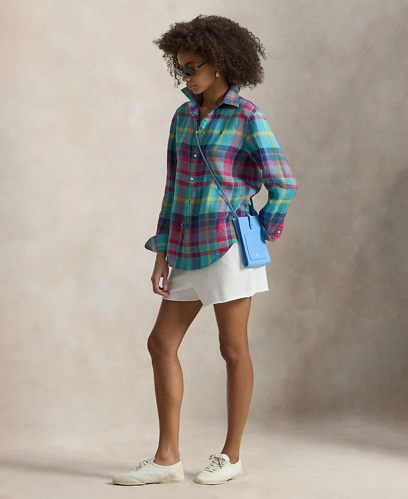 Polo Ralph Lauren Women's Classic Fit Plaid Point Collar Shirt