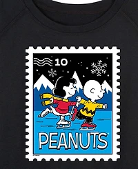 Hybrid Apparel Plus Peanuts Lucy Charlie Winter Stamp Word Art Pullover T-shirt