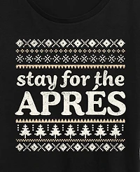 Hybrid Apparel Plus Stay For The Apres Word Art Short sleeve T-shirt