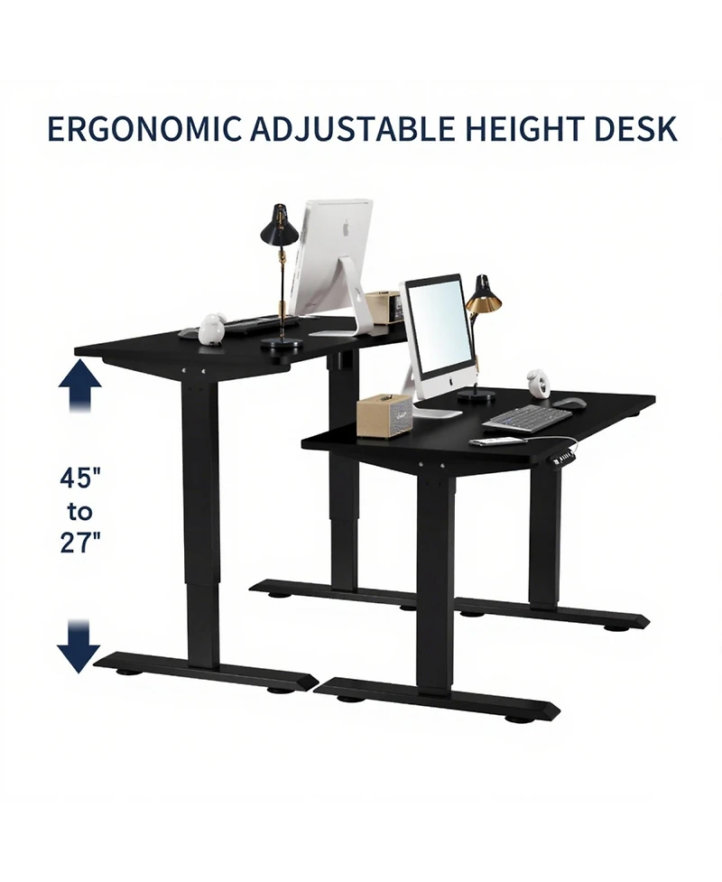 Streamdale Furniture Streamdale Electric Standing Desk Height Adjustable 55" Computer Table