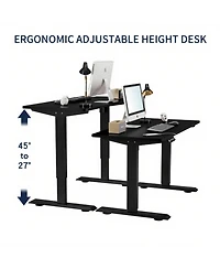 Streamdale Furniture Streamdale Electric Standing Desk Height Adjustable 55" Computer Table