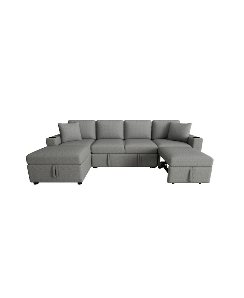 Streamdale Furniture 109" Sectional Sofa Bed with Ottoman
