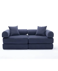 Streamdale Furniture Modular Couch Sofa Bed for Apartment, Convertible Sofa Bed, Blue