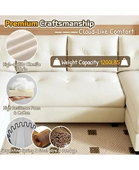 Streamdale Furniture U-Shaped Sleeper Sofa with Pull Out Bed, Removable Armrests & Usb Ports