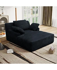 Streamdale Furniture 51" Fluffy Plush Corduroy Sleeper Couch - Deep Seat Reading Chair