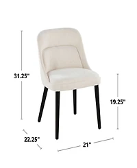 Lumisource Fabric Rina Mid-Century Modern Dining Chair, Set of 2