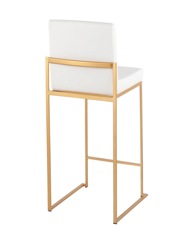 Lumisource Fabric Fuji Contemporary High Back Counter Stool, Set of 3