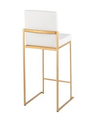 Lumisource Fabric Fuji Contemporary High Back Counter Stool, Set of 3