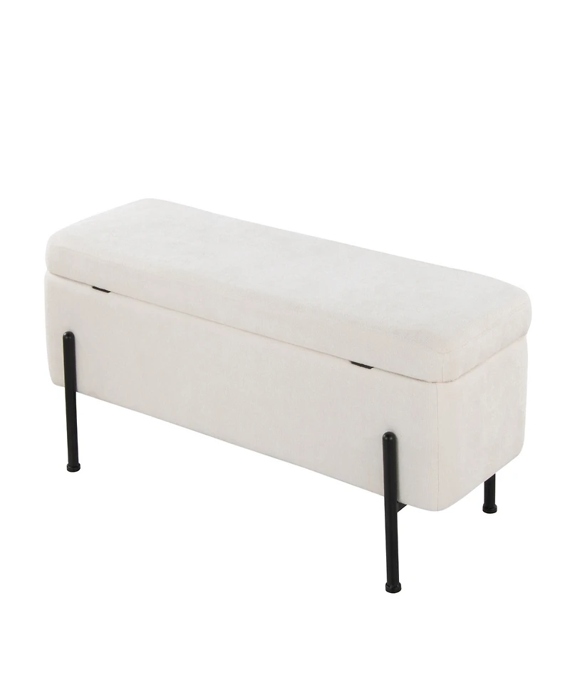 Lumisource 17.25" Fabric Daniella Contemporary Storage Bench