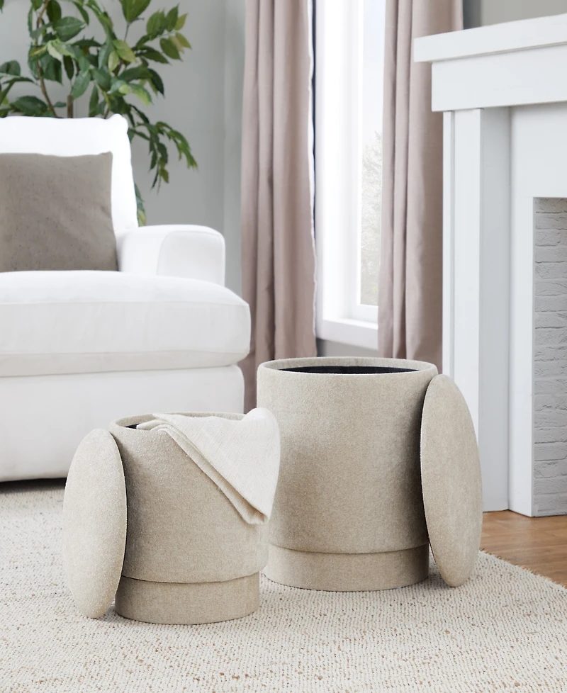 Lumisource 2-Pc. Fabric Marla Upholstered Contemporary Ottoman Set