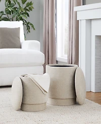 Lumisource 2-Pc. Fabric Marla Upholstered Contemporary Ottoman Set