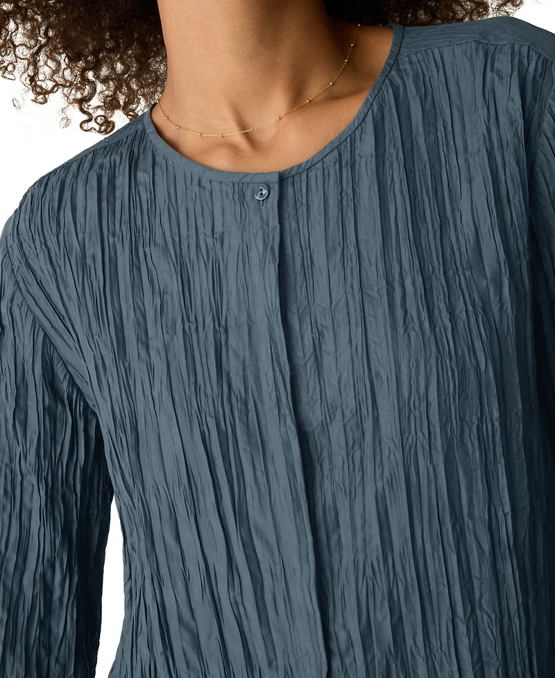 Eileen Fisher Women's Round Neck Long Shirt, Regular And Petites