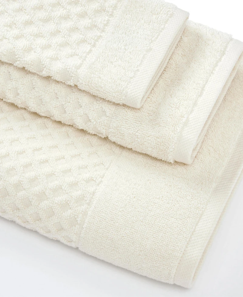 Linery & Co. Quick-Drying Cotton Diamond Waffle Textured 2-Piece Bath Sheet Set