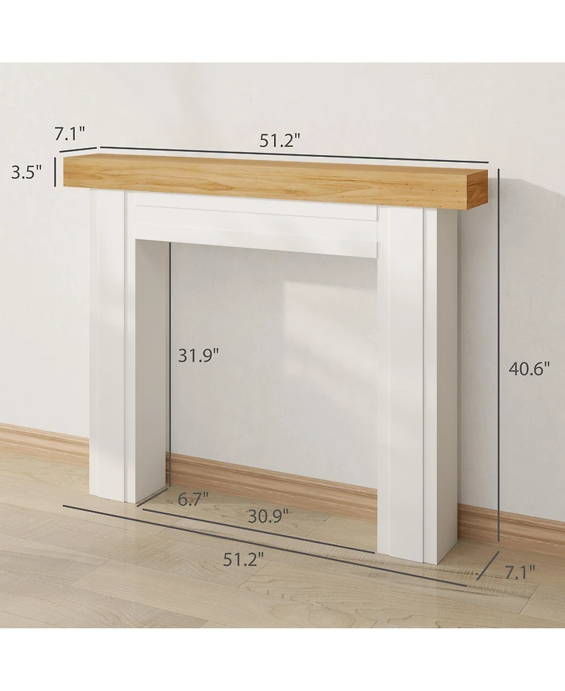 Homcom Modern Fireplace Mantel, Fireplace Surround with Leg, Natural Wood