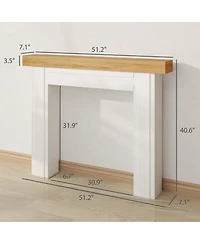 Homcom Modern Fireplace Mantel, Fireplace Surround with Leg, Natural Wood