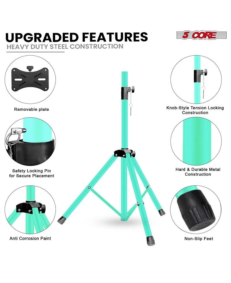 5 Core Speaker Stand Adjustable Pa Dj Tripod Mount Heavy Duty