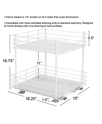 Household Essentials Glidez Steel Pull-Out Storage Organizer, 2 -Tier Design