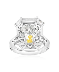 Suzy Levian New York Gala Collection Sterling Firework Emerald-Cut Cubic Zirconia Cocktail Ring