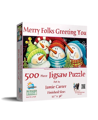 Merry Folks Greeting You 500 piece Jigsaw Puzzle for Adults Christmas