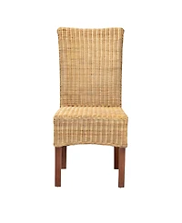 Furniture Shamara 21.25" Rattan Bohemian Dining Chair