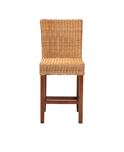 Furniture Racquel 19.25" Rattan Bohemian Counter Stool