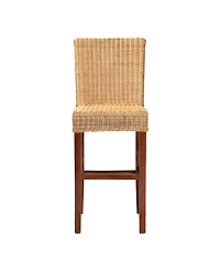 Furniture Racquel 20" Rattan Bohemian Bar Stool