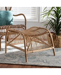 Furniture Lamaria 22.4" Rattan Bohemian Footstool