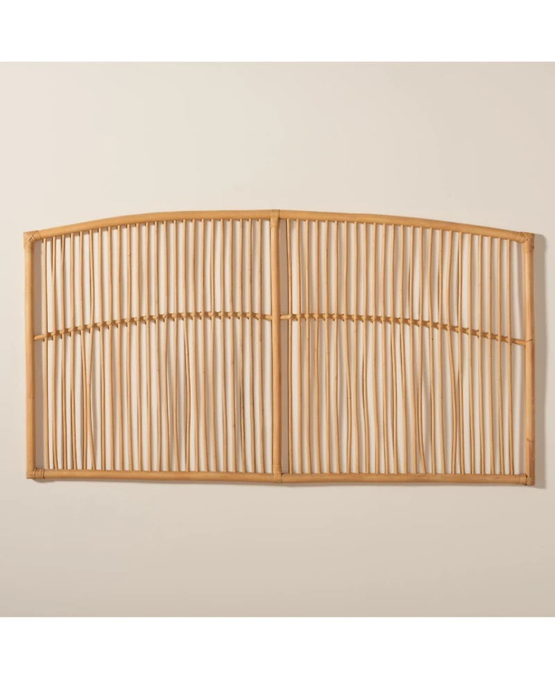 Furniture Malvina 2" Rattan Bohemian Queen Wall-mount Headboard