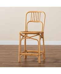 Furniture Ivora 19.5" Rattan Bohemian Counter Stool