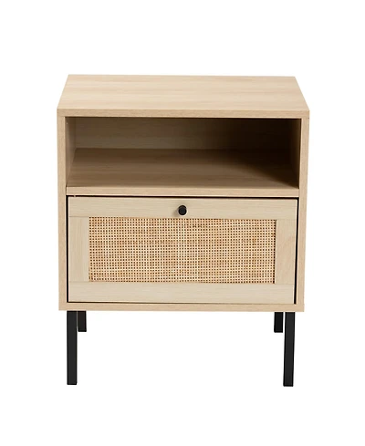 Furniture Caterina 15.7" Rattan Mid-Century End Table