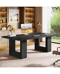 Tribesigns Home Office Desk, 62.99" Large Farmhouse Executive Computer Table, Writing Table
