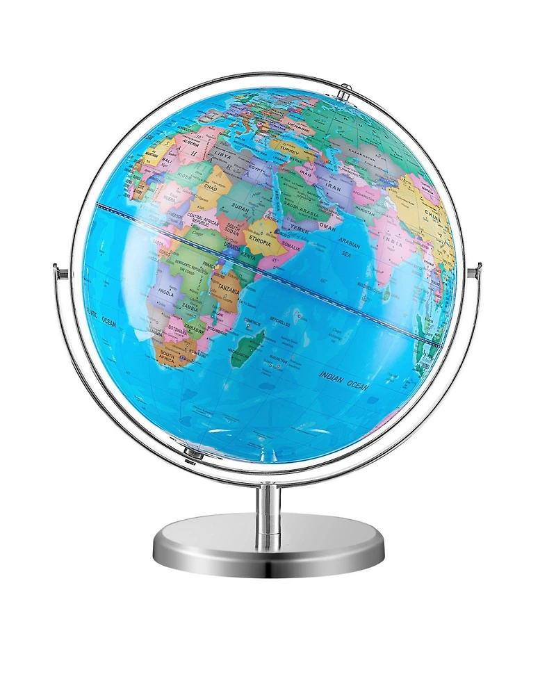 Sugift Illuminated World Globe 13" Educational Led Constellation Globe Metal Base