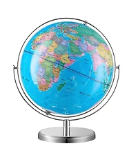 Sugift Illuminated World Globe 13" Educational Led Constellation Globe Metal Base