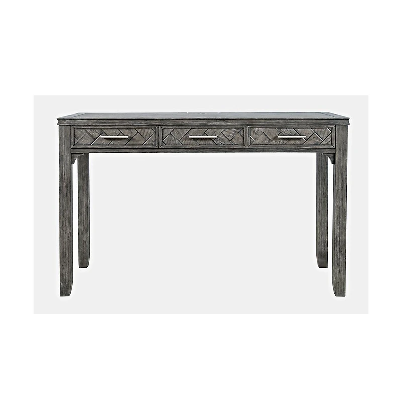 Jofran Gramercy Mid-Century Modern Chevron Three Drawer Usb Charging Desk