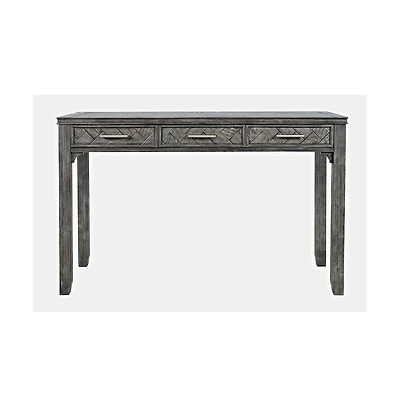 Jofran Gramercy Mid-Century Modern Chevron Three Drawer Usb Charging Desk