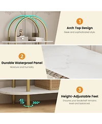 gaomon 71" 5-Tier Metal Collapsible Bookshelf, Portable Freestanding Bookcase, Tall Storage Organizer Display Rack for Home Office, Living Room