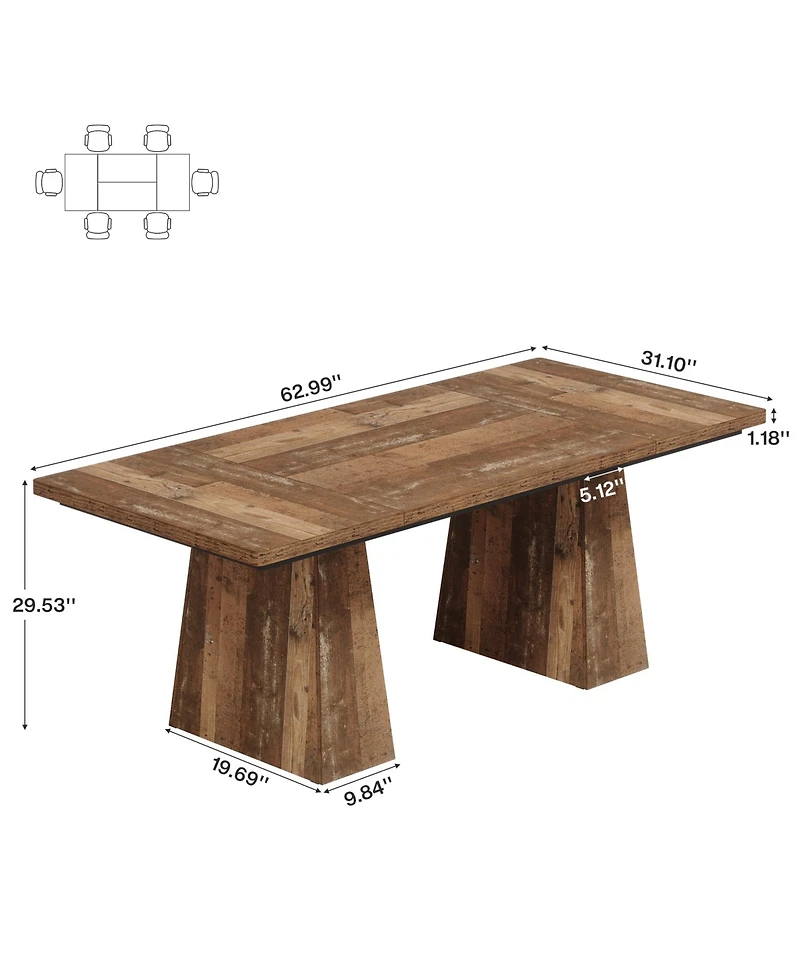 Tribesigns 63-Inch Executive Desk, Large Office Computer Desk with Double Pedestal, Modern Simple Workstations