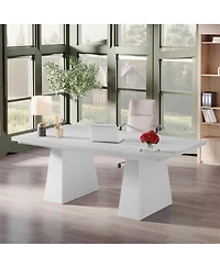 Tribesigns 63-Inch Executive Desk, Large Office Computer Desk with Double Pedestal, Modern Simple Workstations